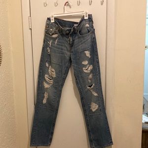 Mens true region slim blue jeans size 33